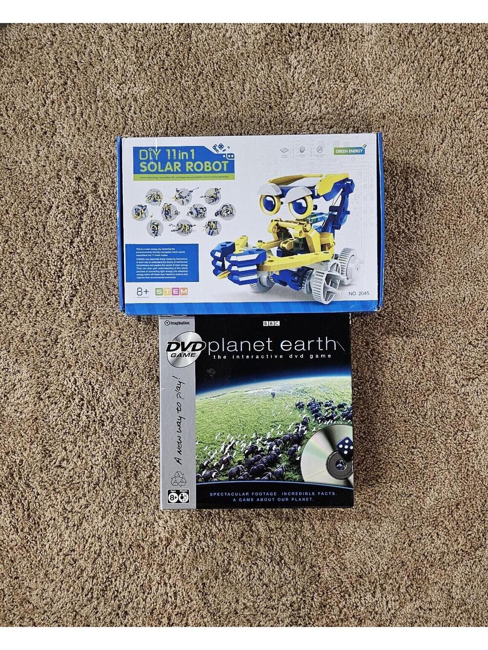 Planet Earth DVD game + Power STEM Education 11 in 1 Solar Robot Kit